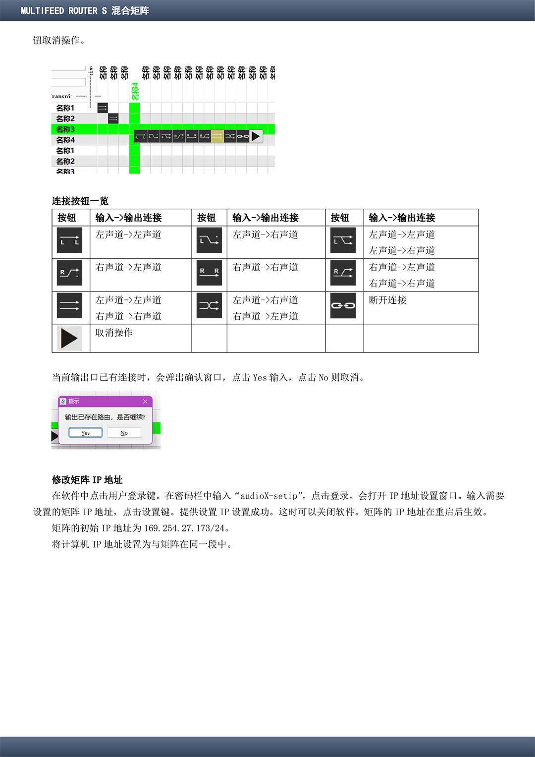 MULTIFEED ROUTER S 混合矩陣